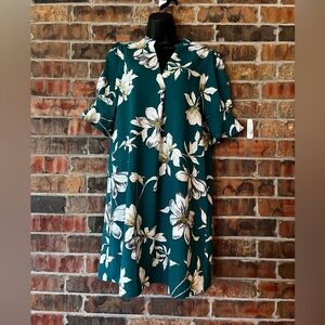 Green Floral Qacohu Dress Yourself 3/4 Sleeves Dress Women’s Size:M NWT